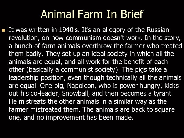 Animal farm movie summary